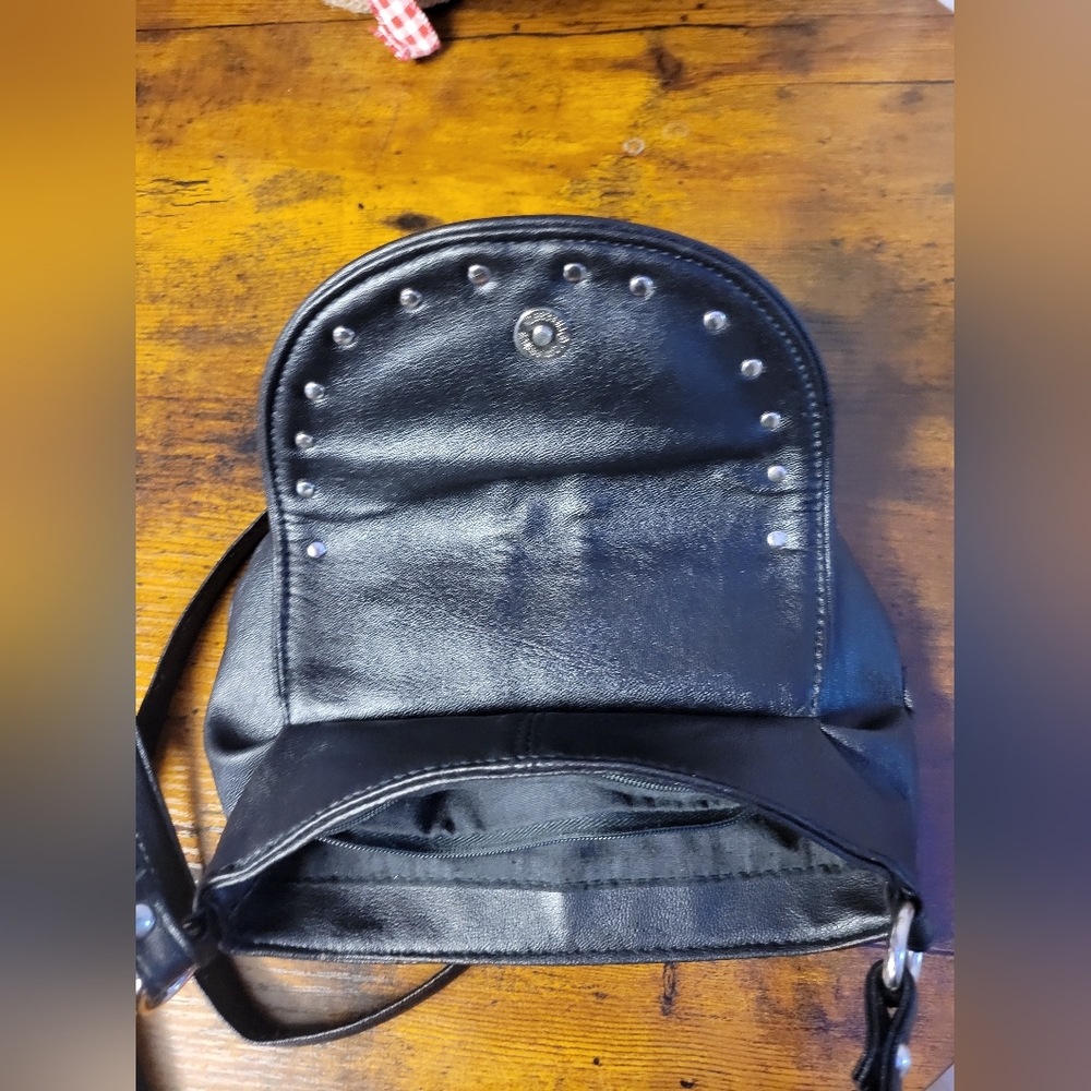 Betsey Johnson Betseyville studded motto style crossbody-black - Picture 7 of 13